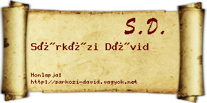 Sárközi Dávid névjegykártya