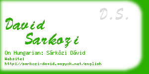david sarkozi business card