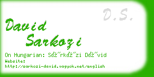 david sarkozi business card